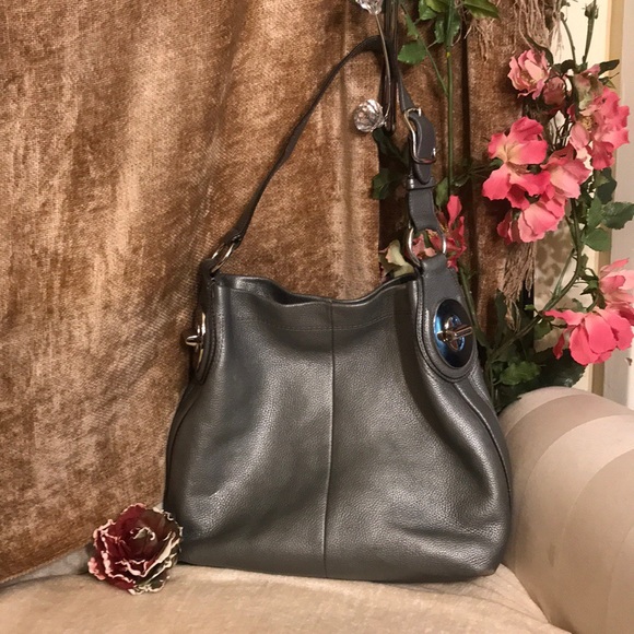 Coach Handbags - Coach silver leather shoulder bag